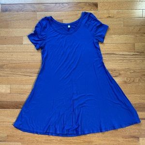 Blue Casual A-Line T-Shirt Dress